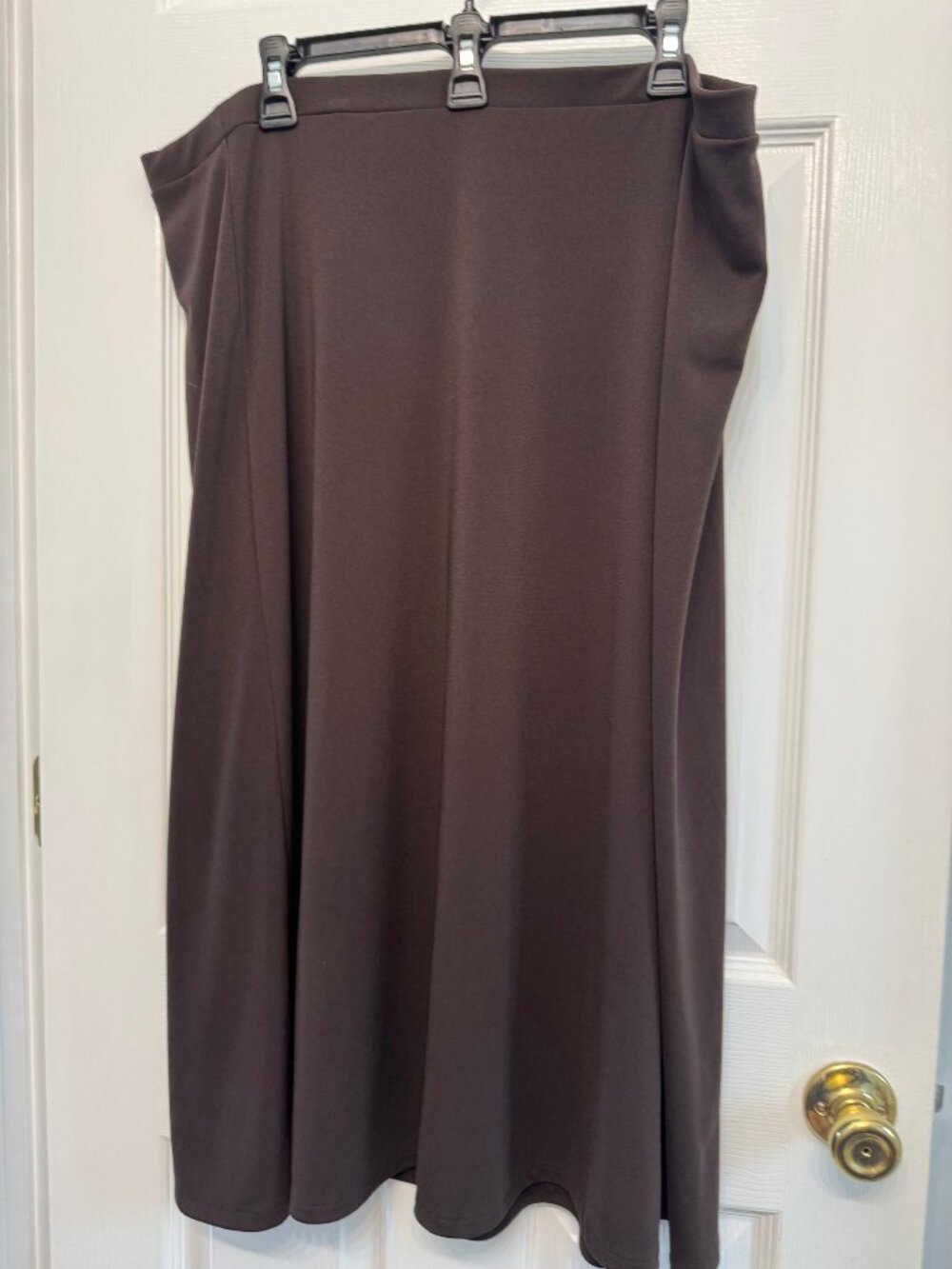 Avenue Women’s 18/20W Plus Size Brown Midi Skirt Pull-On